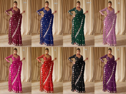 Dazzling craftsmanship Premium Mirror Work Sarees