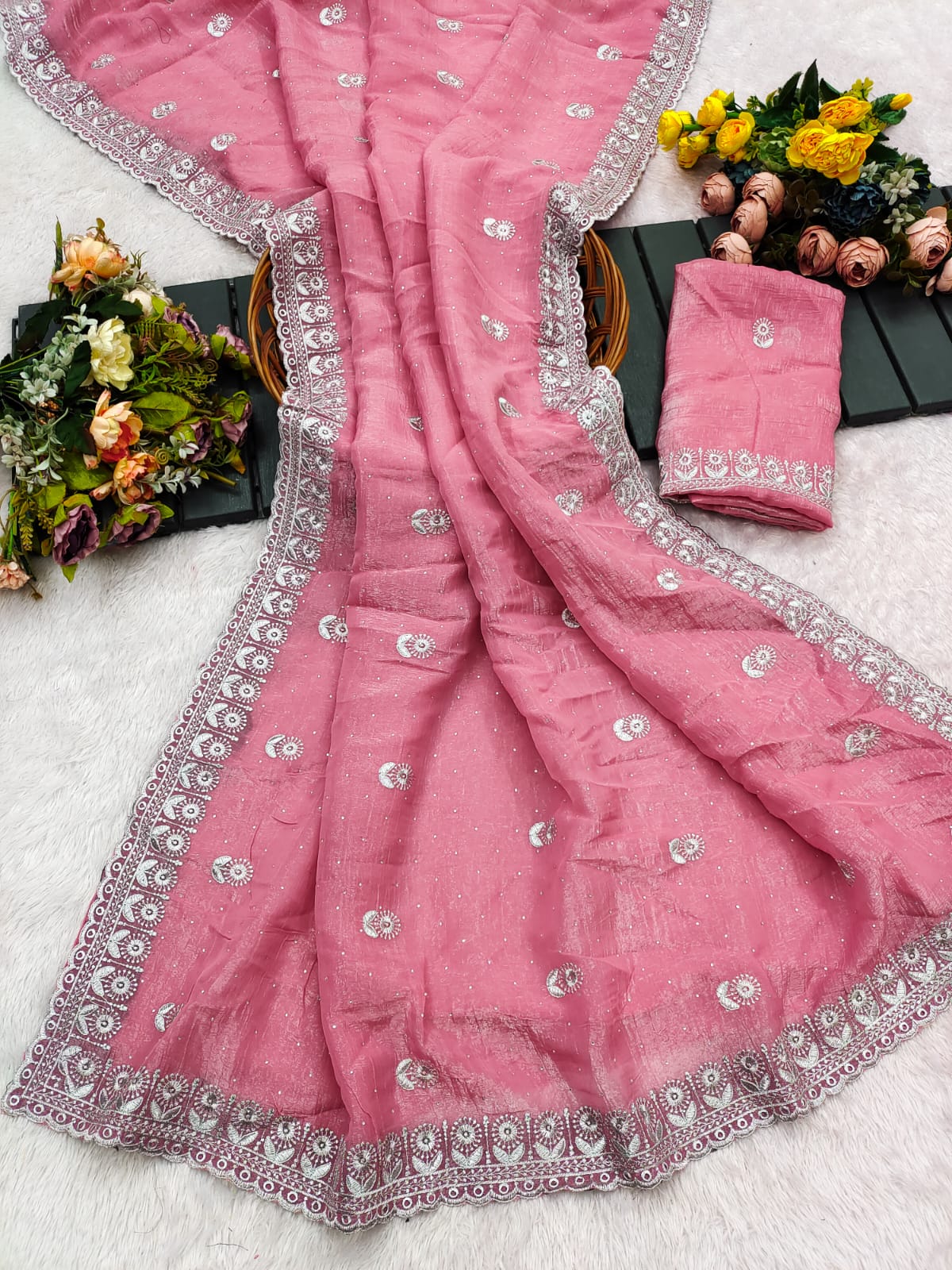 Summer Crunchy Chiffon Premium Saree