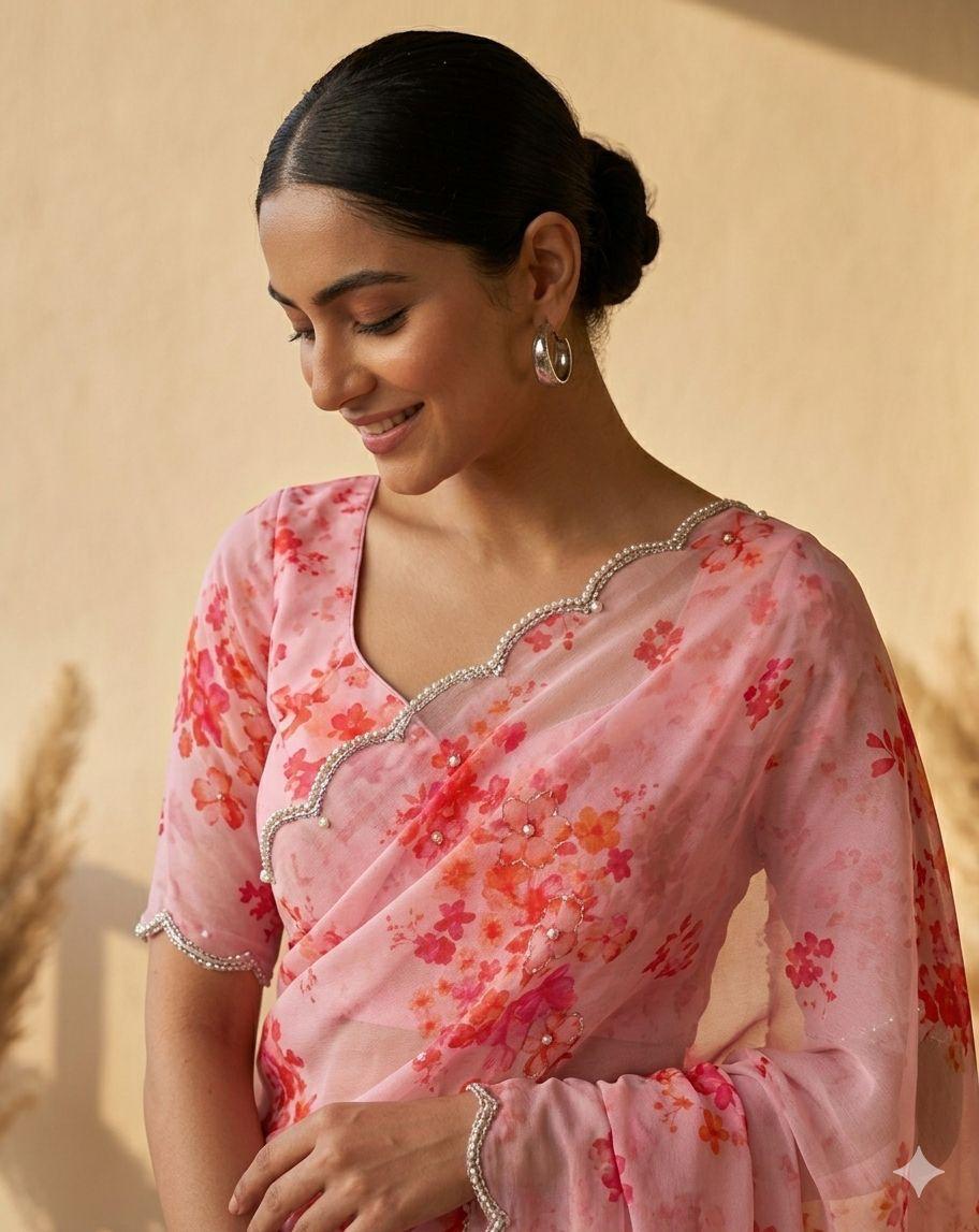 The Ultimate Elegance: Floral Georgette Edition Saree