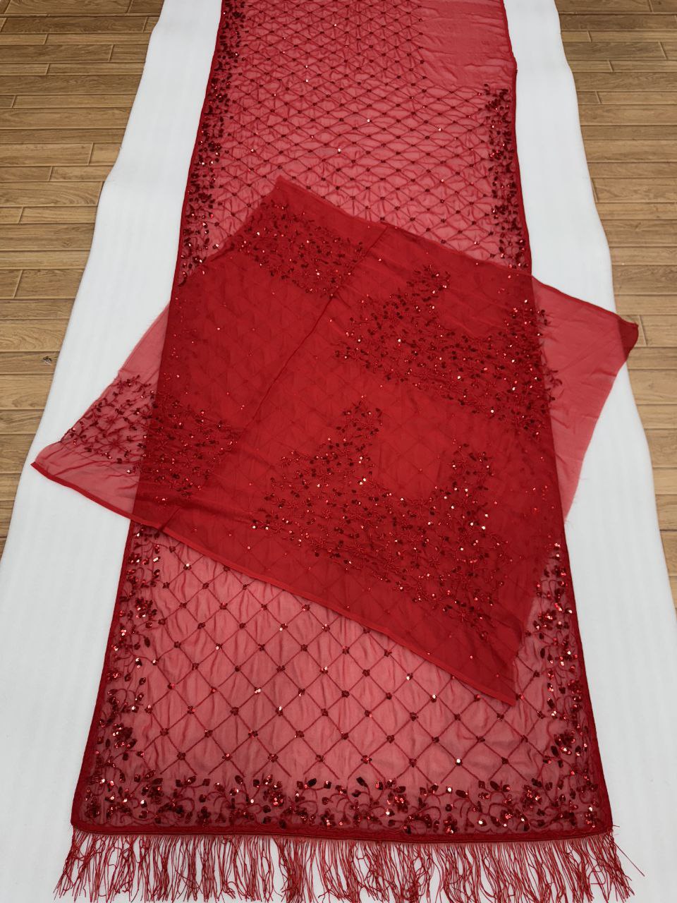 Red Hot Bling Bollywood BlockBuster Sequins Party Saree