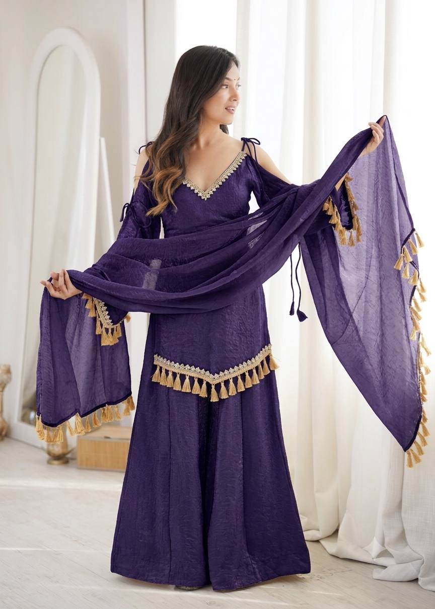 Regal Blue Women Ethnic Wear Festival Outfit