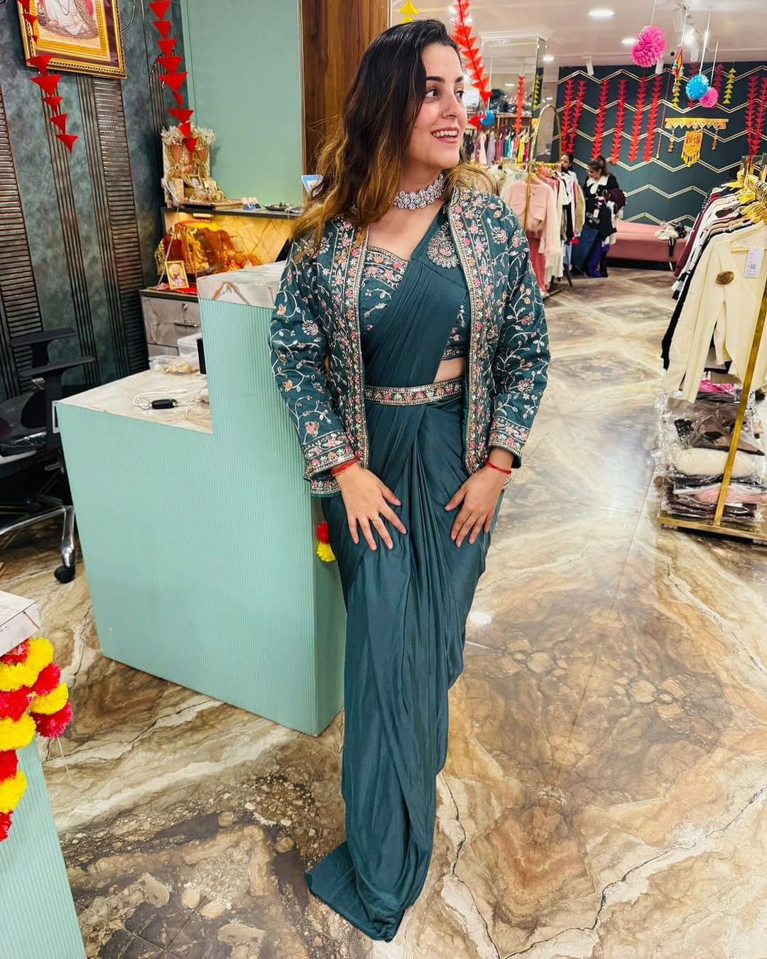 JACKET COORD PREMIUM SAREE SET - READY TO WEAR
