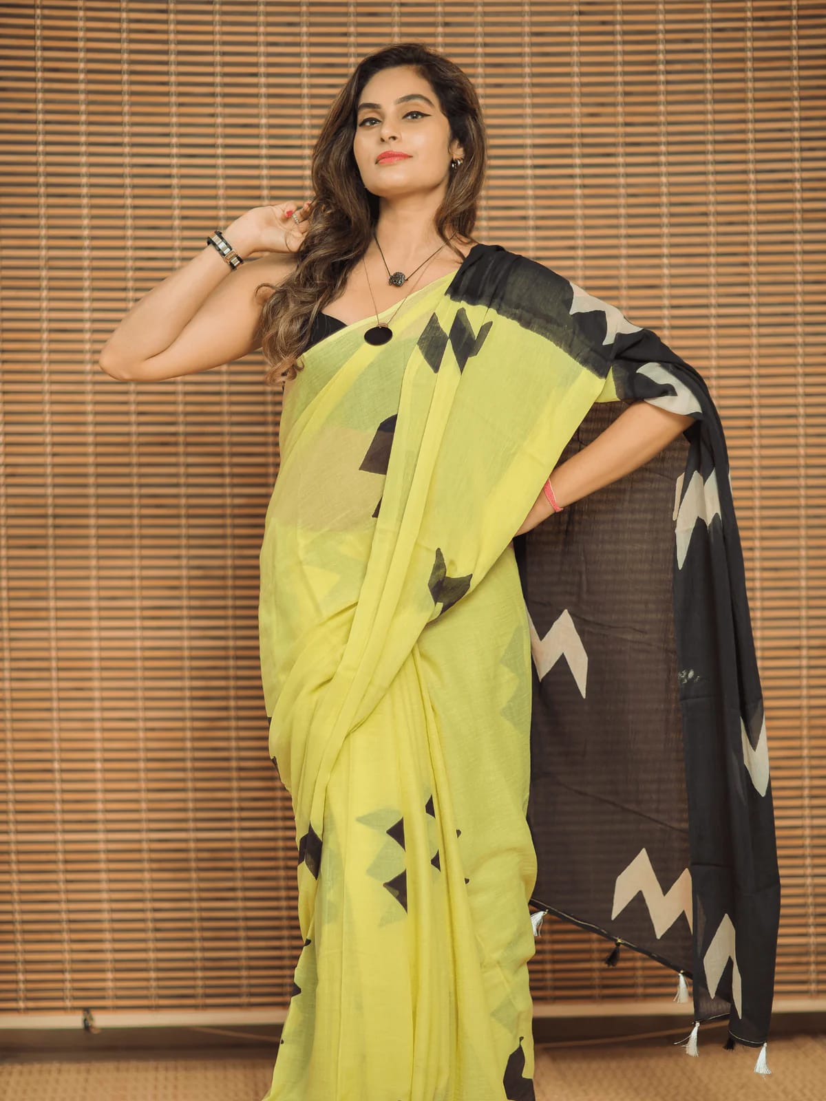 Green Linen Saree