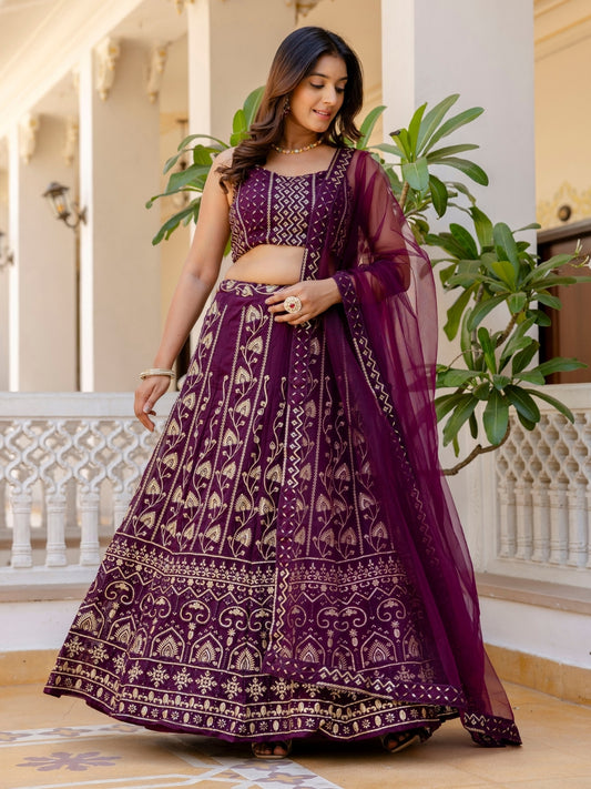 Grace Every Occasion in Elegance  Designer Georgette Lehenga Set