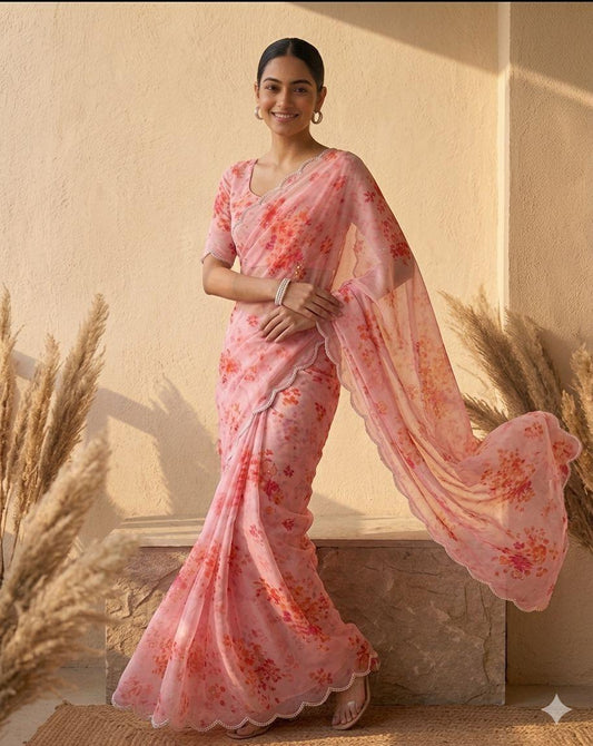 The Ultimate Elegance: Floral Georgette Edition Saree