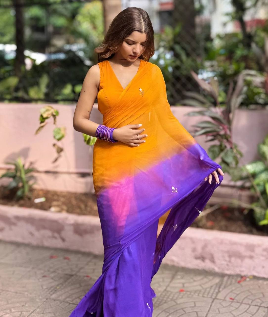 SUMMER FUN HANDWORK KHATALI WORK SAREE