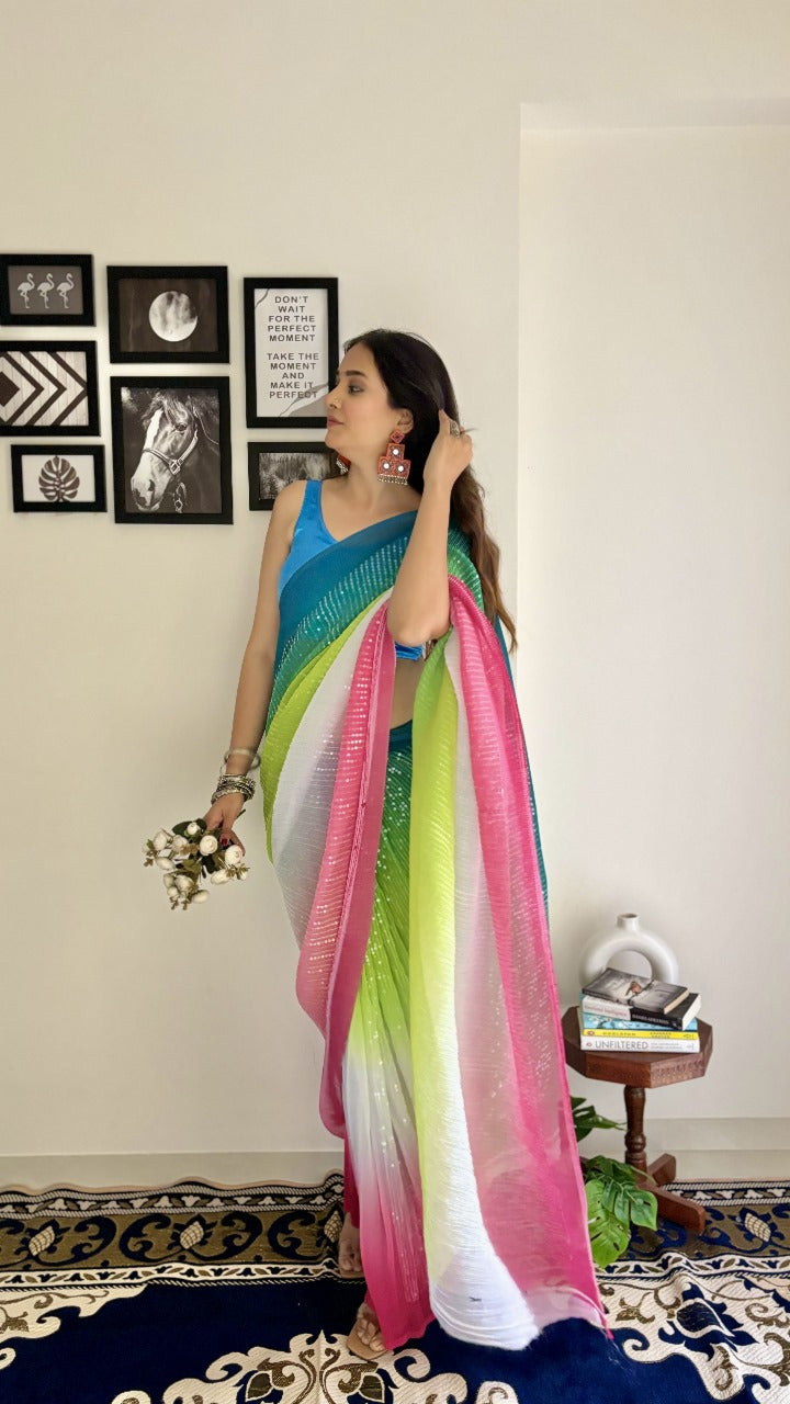 Crush Sequence Bling Saree
