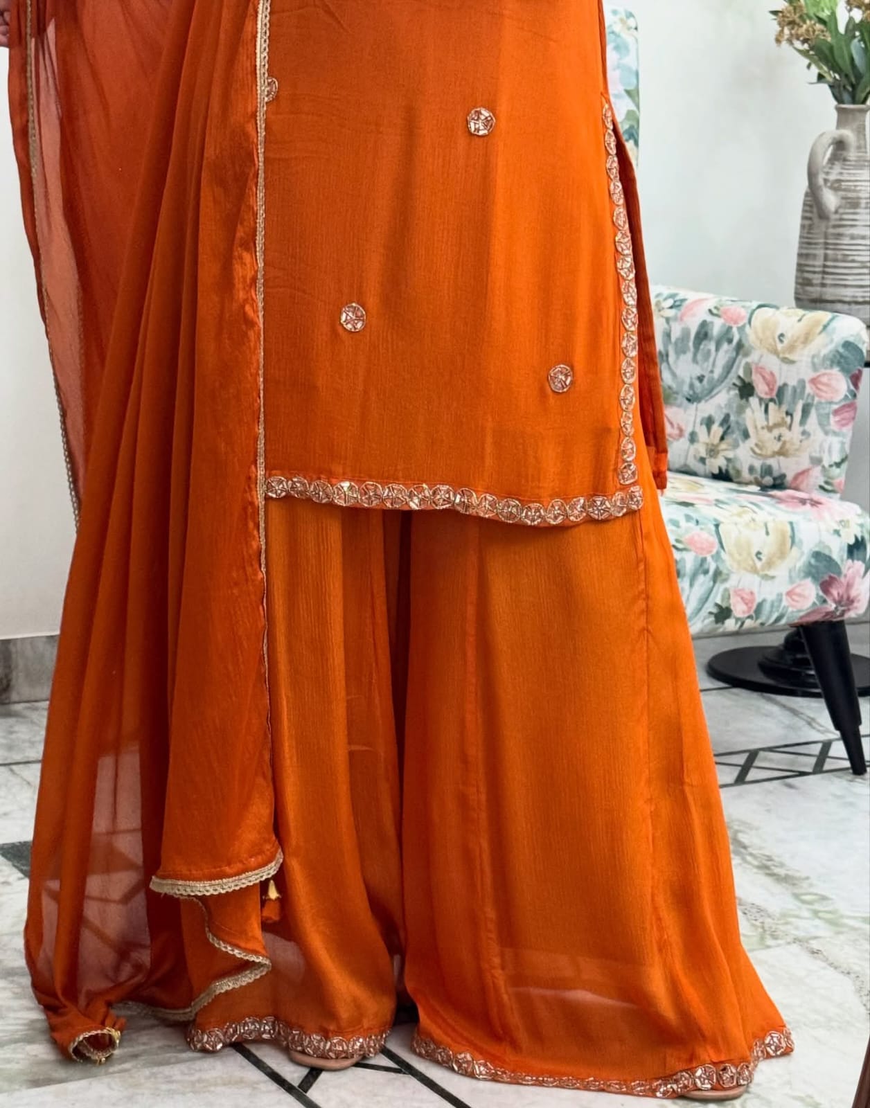 Orange Auspicious Timeless Suit Set
