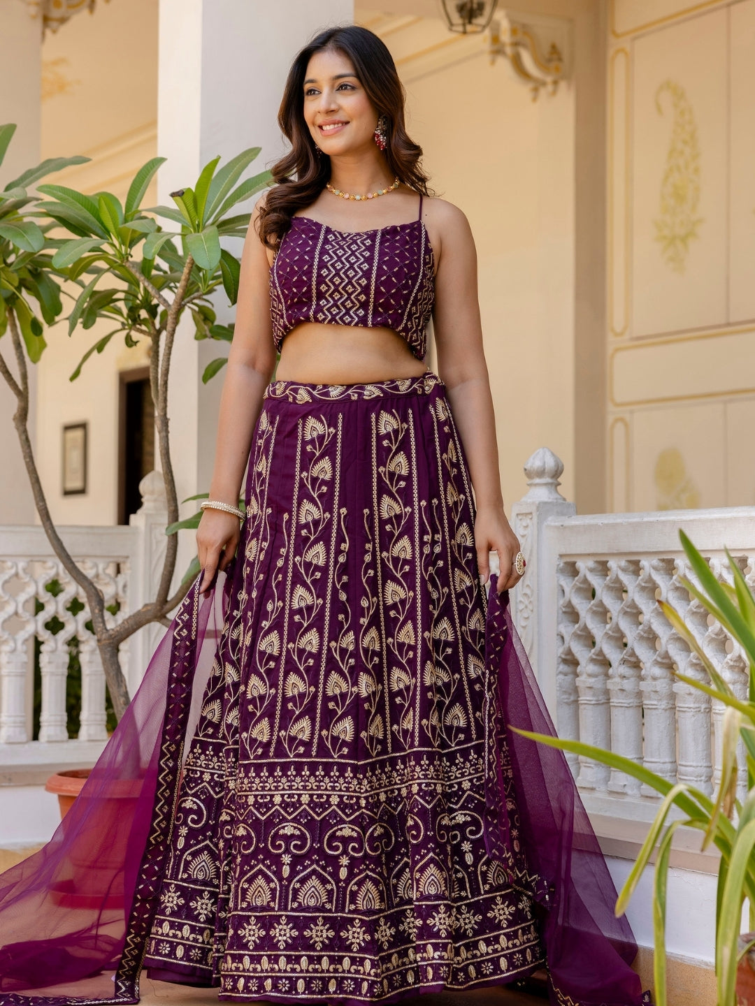 Grace Every Occasion in Elegance  Designer Georgette Lehenga Set