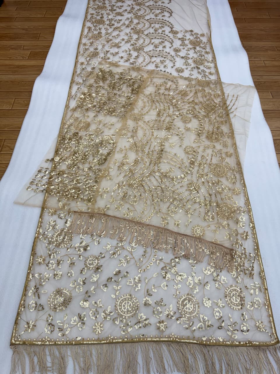 Bollywood Blockbuster 5mm Sequins Net Saree with Heavy Embroidered Blouse