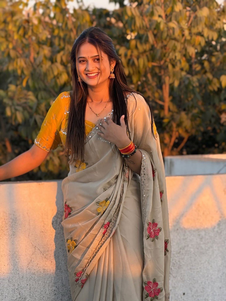 Style With Pride In Mirror Work Rangoli Silk Saree