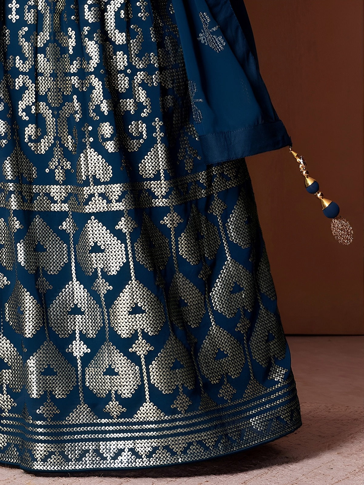 Royal Sapphire Deep Midnight Blue Designer Lehenga