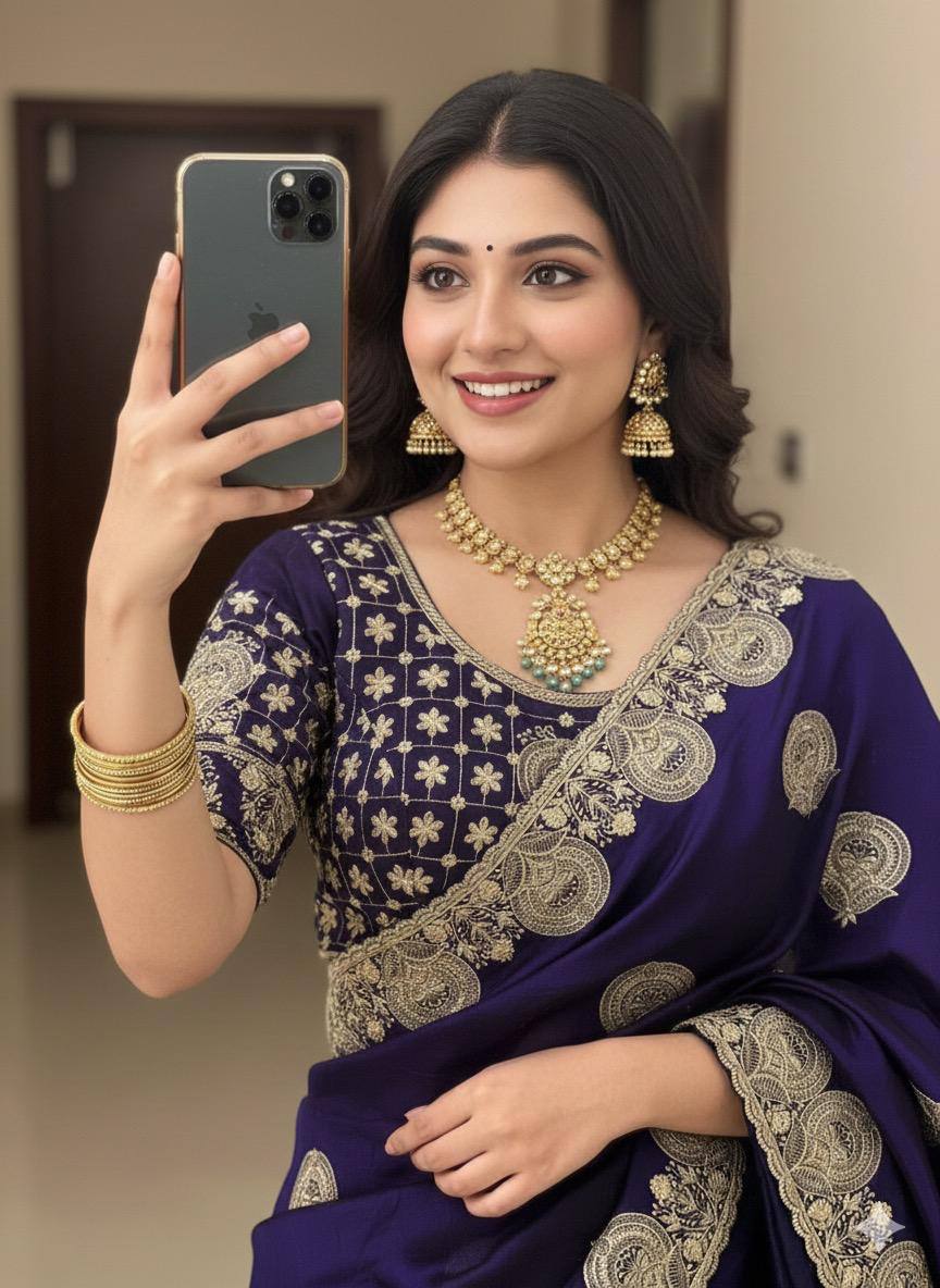 RICH LOOK FUNCTIONS PARTY WEAR SAREE - FOUR UNIQUE COLORS