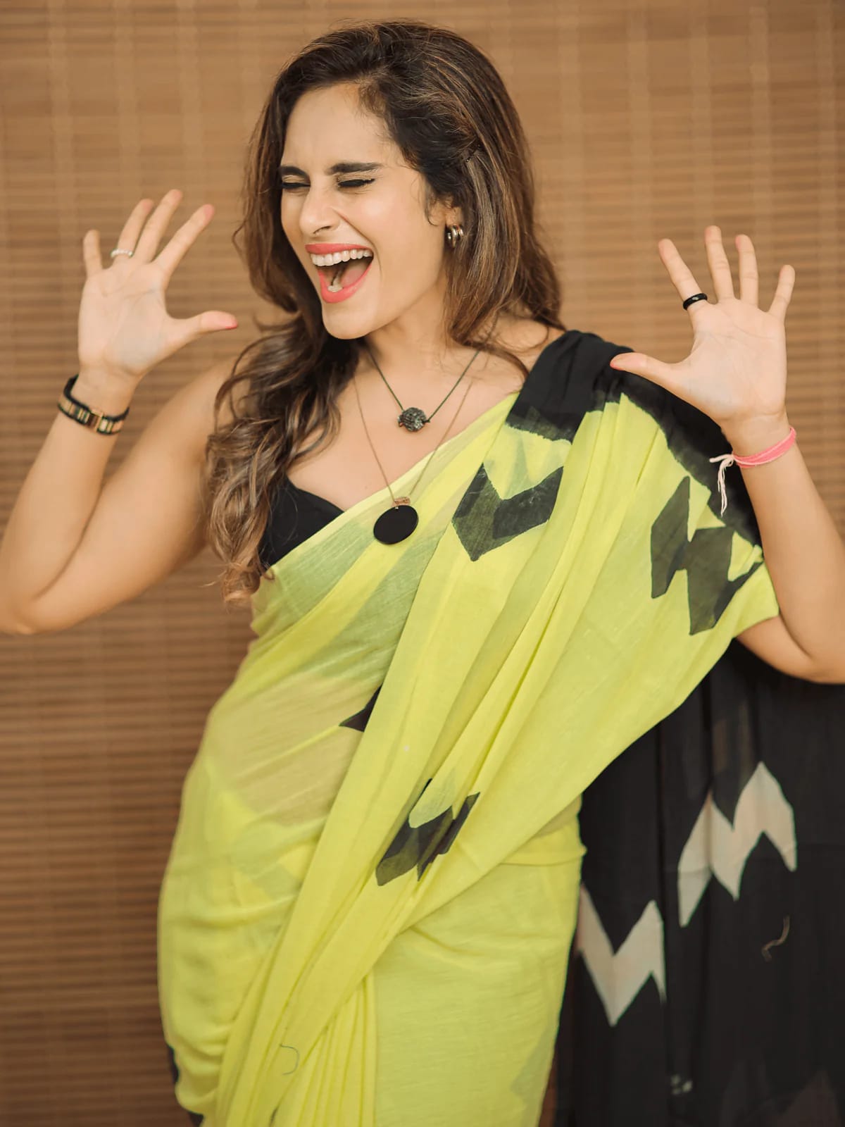 Green Linen Saree