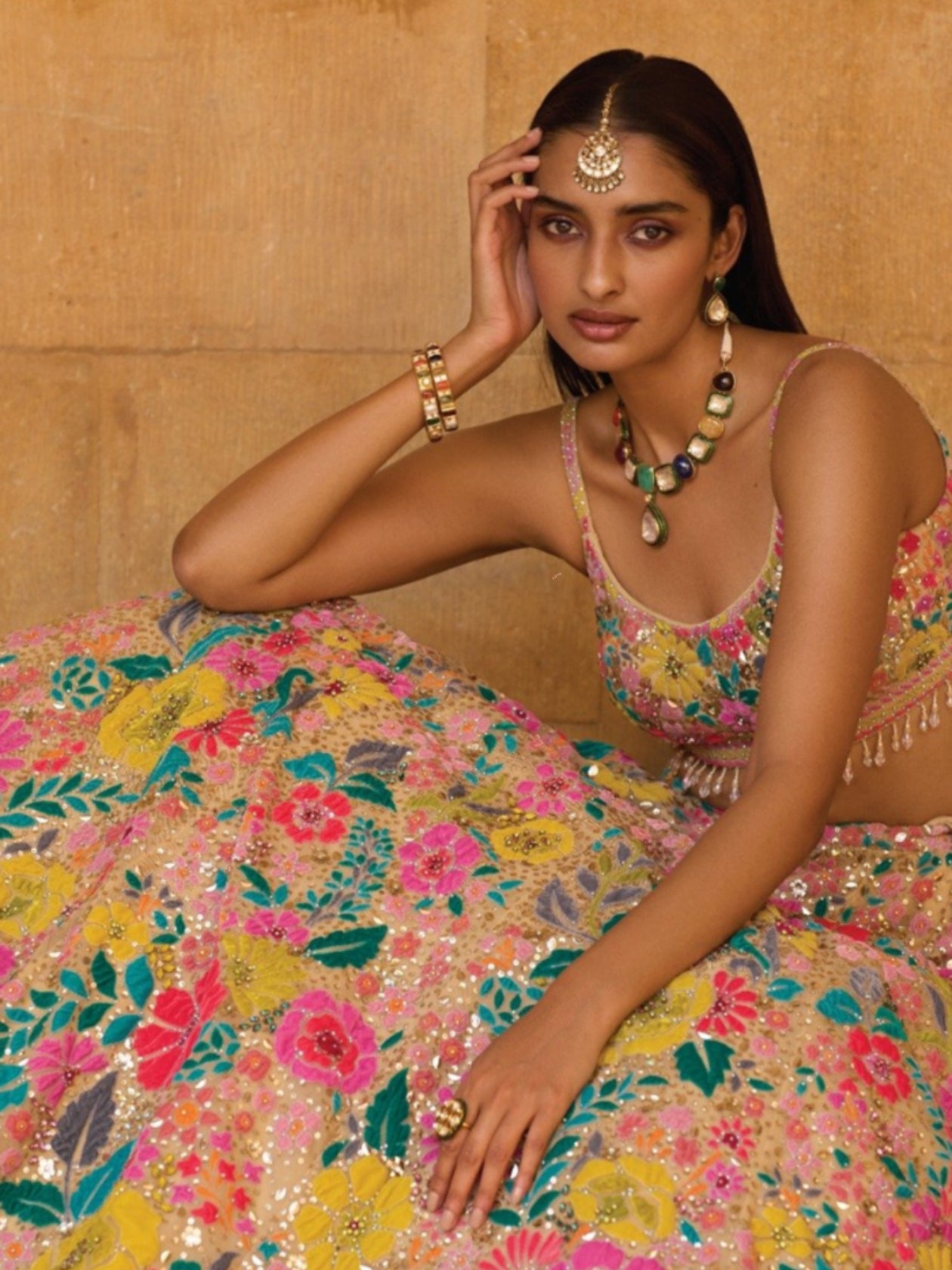 Floral Premium Bridesmaid Georgette based Lehenga Set