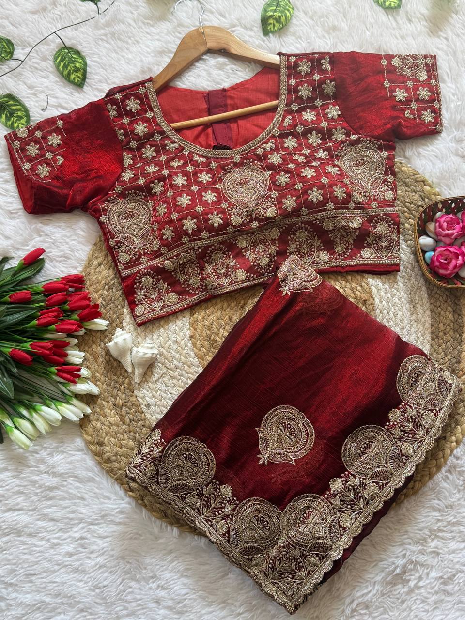 RICH LOOK FUNCTIONS PARTY WEAR SAREE - FOUR UNIQUE COLORS