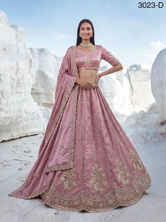 Twilight Bloom Intricate Handwork Designed Scalloped Lehenga Choli