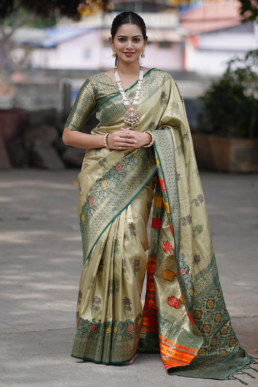 HERITAGE PURE TISSUE SILK AFFORDABLE SENSUAL STYLISH ETHNIC PRO LOOKS SAREES