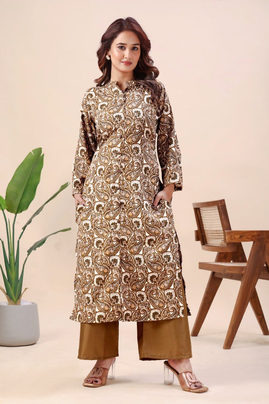 Cotton Top featuring Prints & Sequins Ethnic Outfit