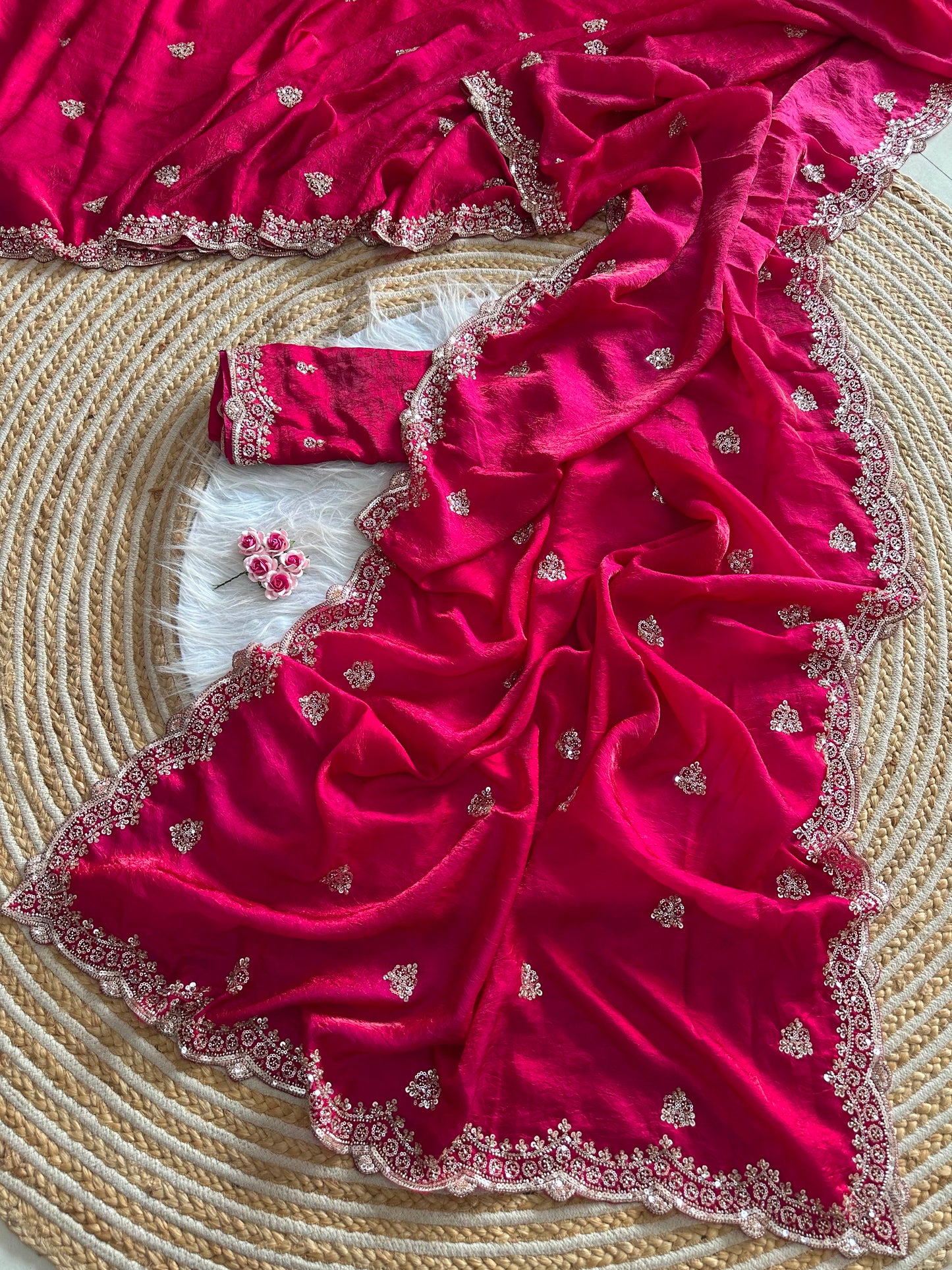 Forest Grace Fandy Silk Shimmer Colorful Sarees