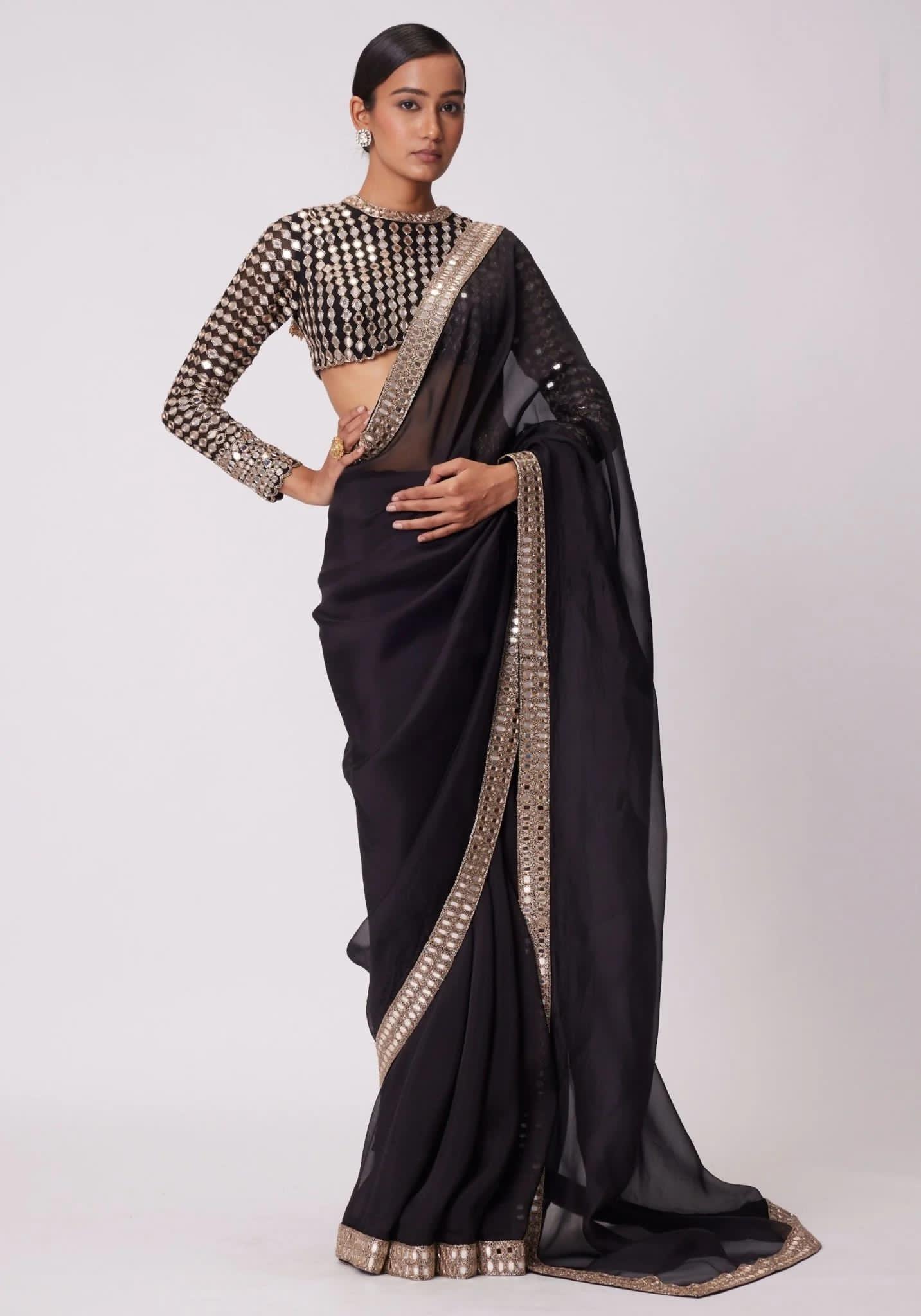 Mirror inlaid Premium Bling Saree
