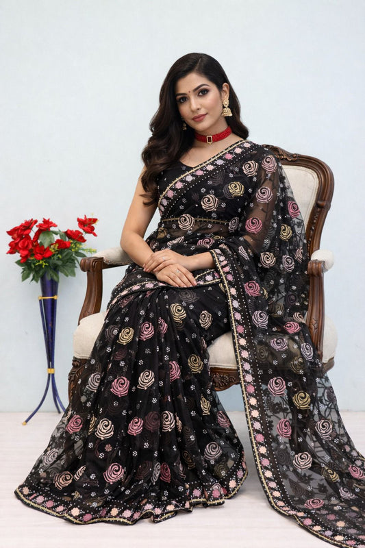 Most Beautiful Butterfly Net Saree