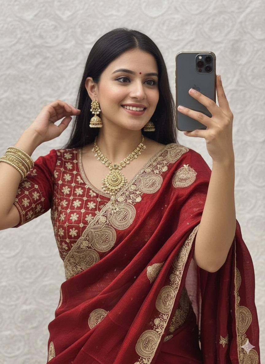 RICH LOOK FUNCTIONS PARTY WEAR SAREE - FOUR UNIQUE COLORS