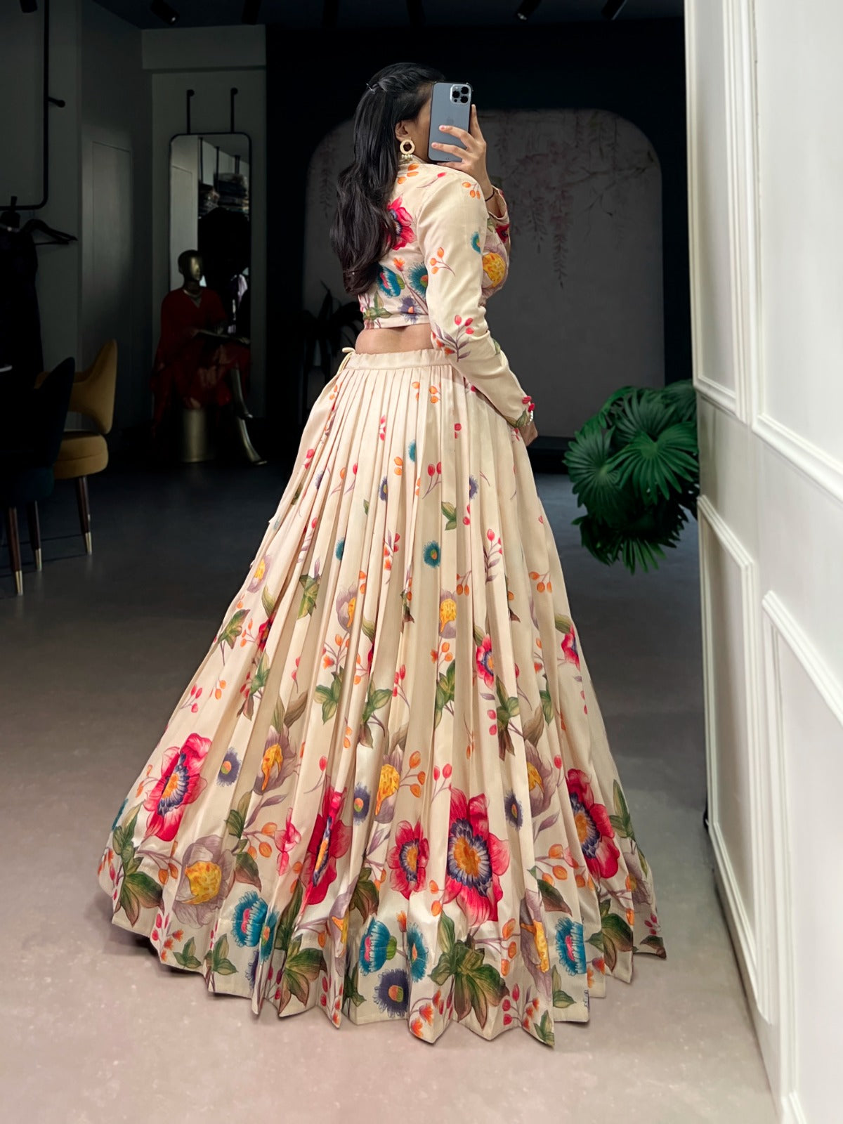 Blossom in Elegance: Floral Tasar Silk Co-ord Set
