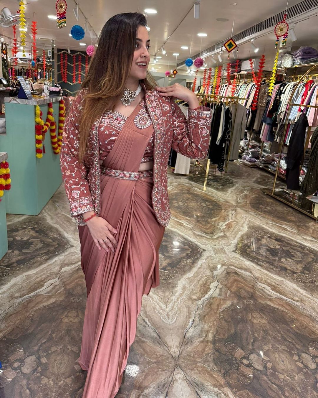 JACKET COORD PREMIUM SAREE SET - READY TO WEAR