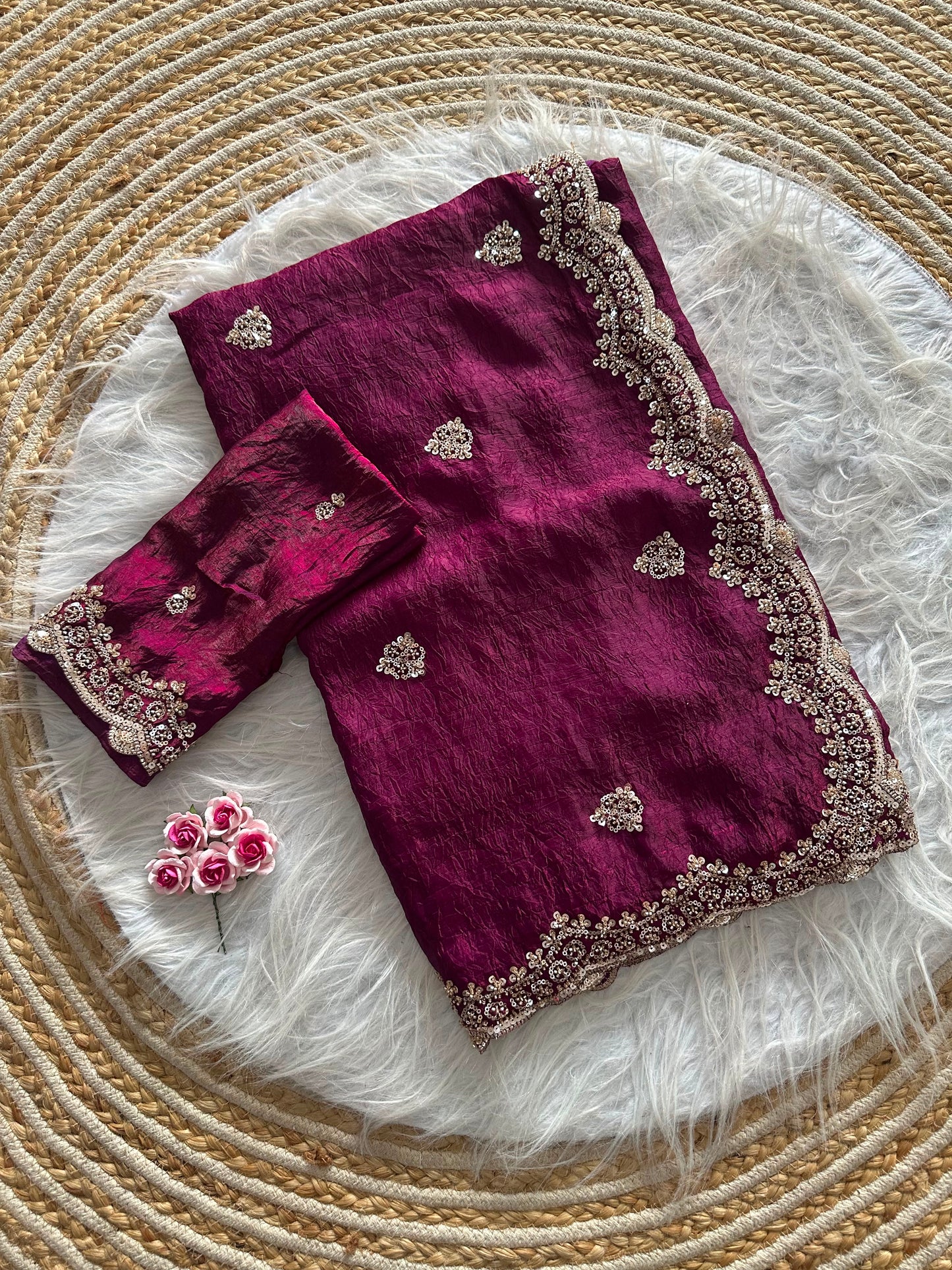 Forest Grace Fandy Silk Shimmer Colorful Sarees