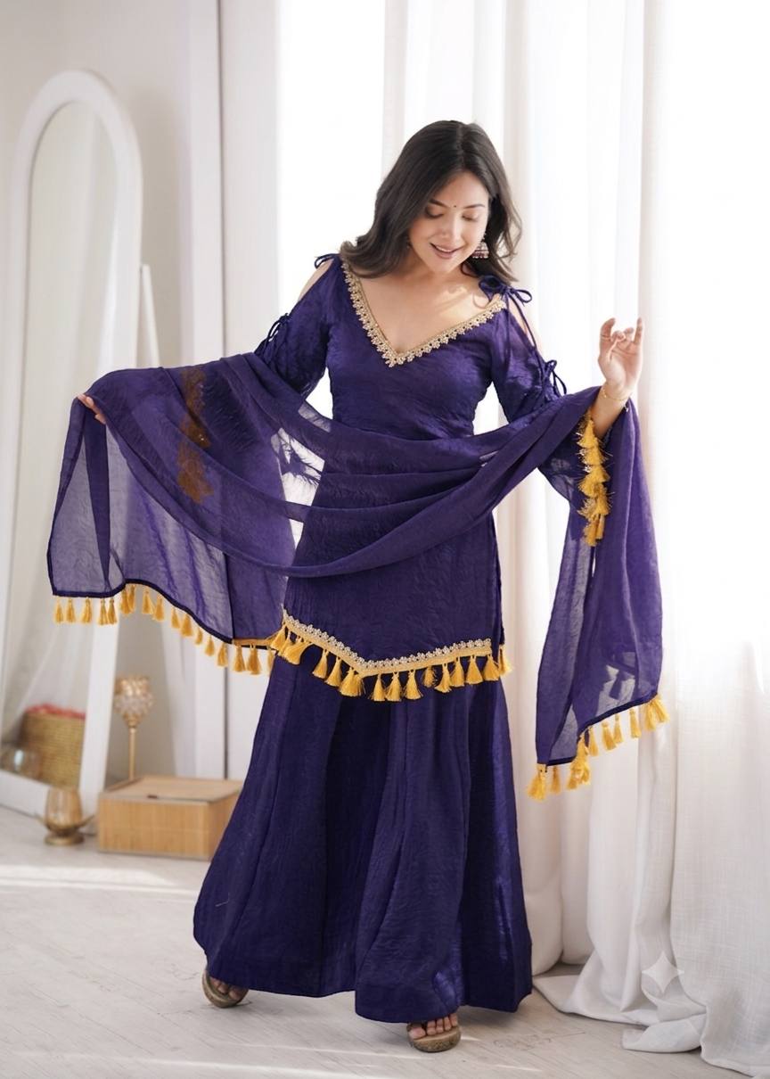 Regal Blue Women Ethnic Wear Festival Outfit