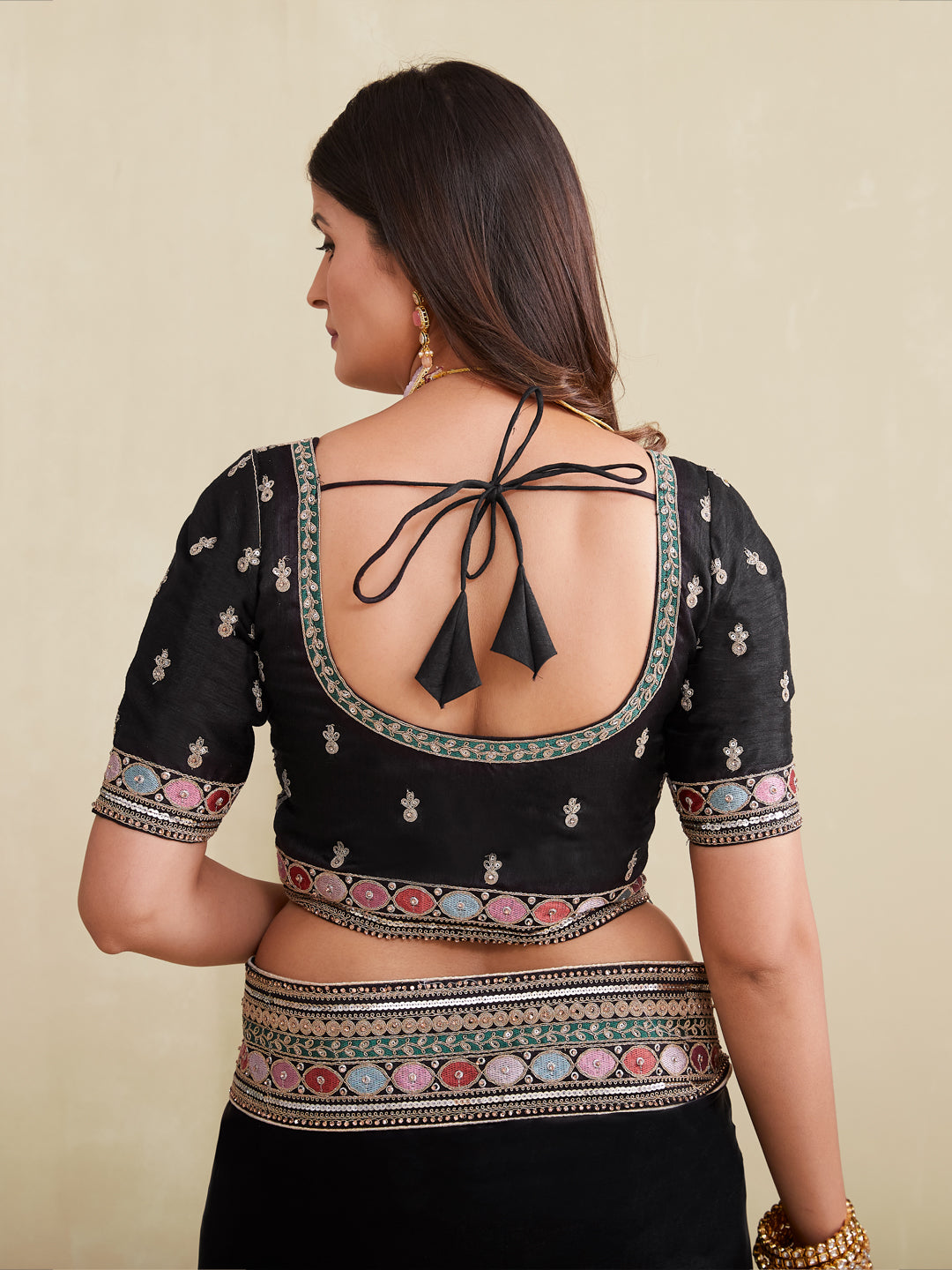 TIMELESS BLACK PREMIUM ORGANZA SAREE