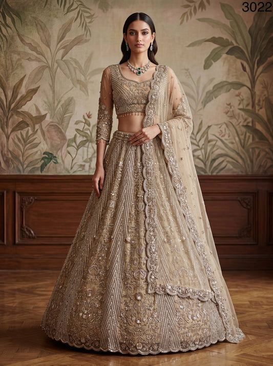 The Antique Gold Chevron Lehenga Choli Along With Designed Dupatta