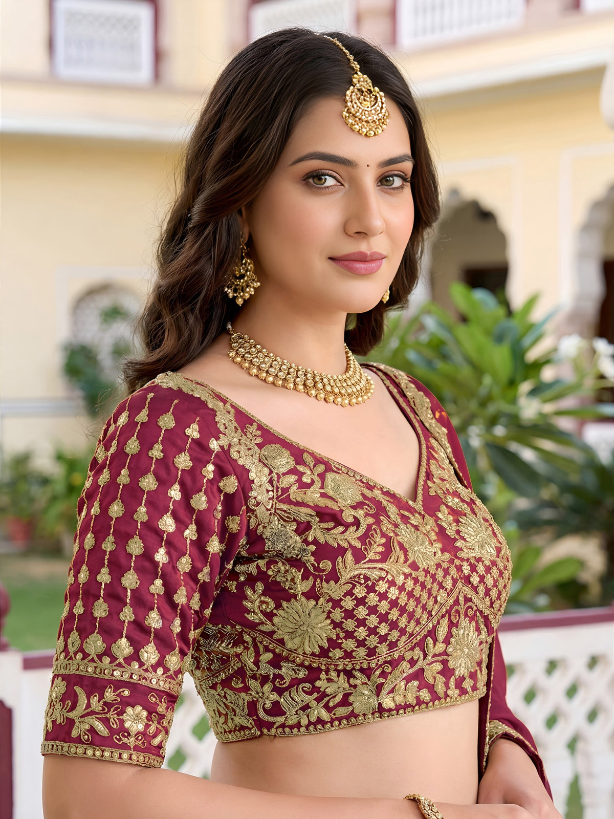 Rich Maroon Gracefull Embroidered Lehenga Choli