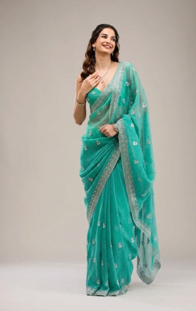 Summer Crunchy Chiffon Premium Saree