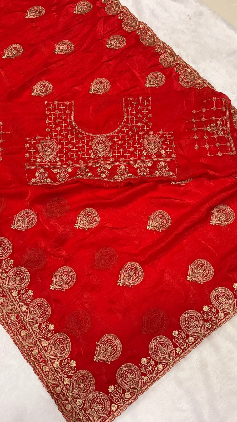 Sheer Elegance Exquisite Heavy Fandy Satin Silk Saree