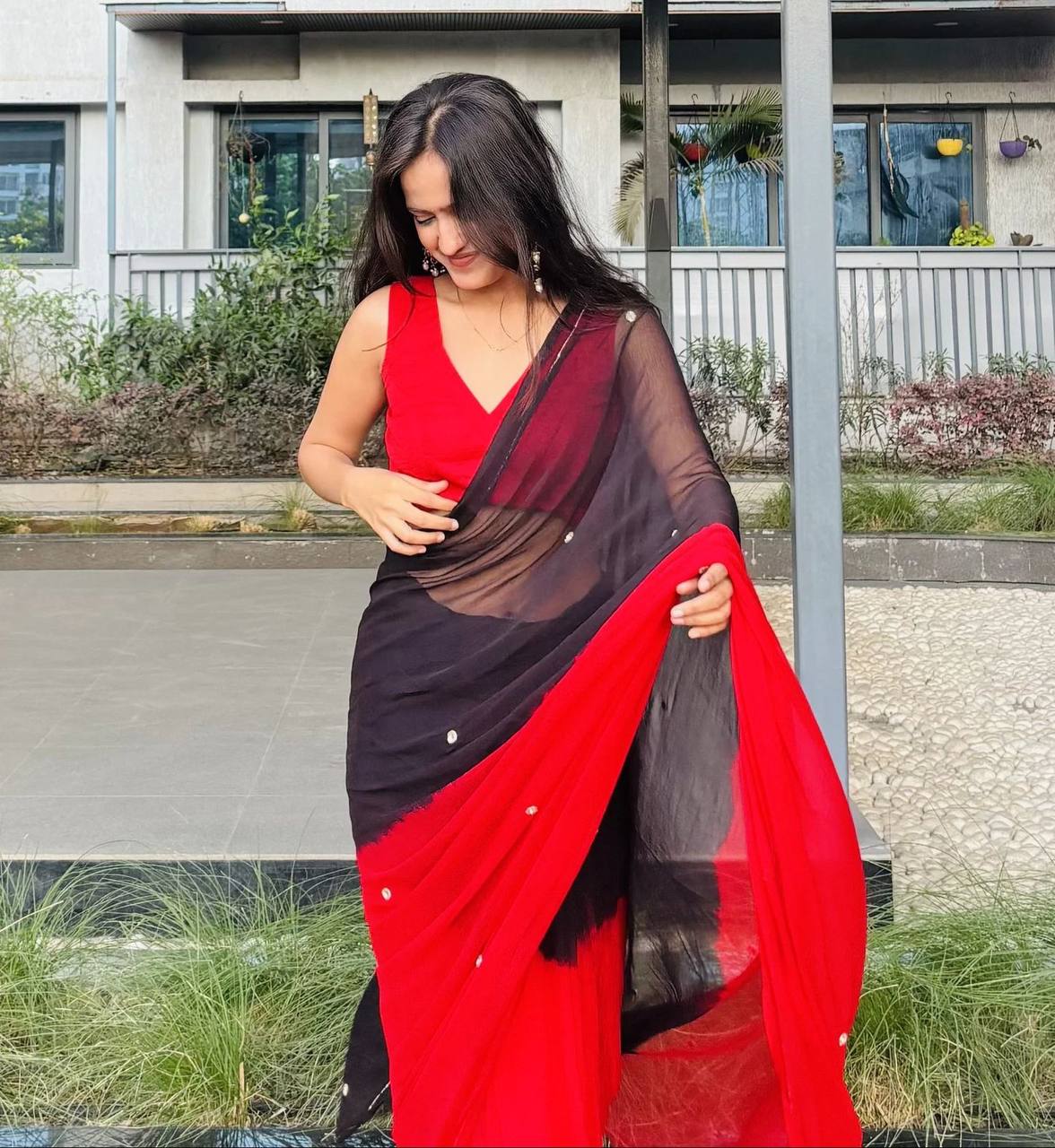 SUMMER FUN HANDWORK KHATALI WORK SAREE