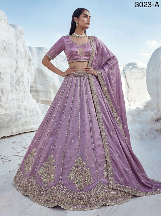 Twilight Bloom Intricate Handwork Designed Scalloped Lehenga Choli