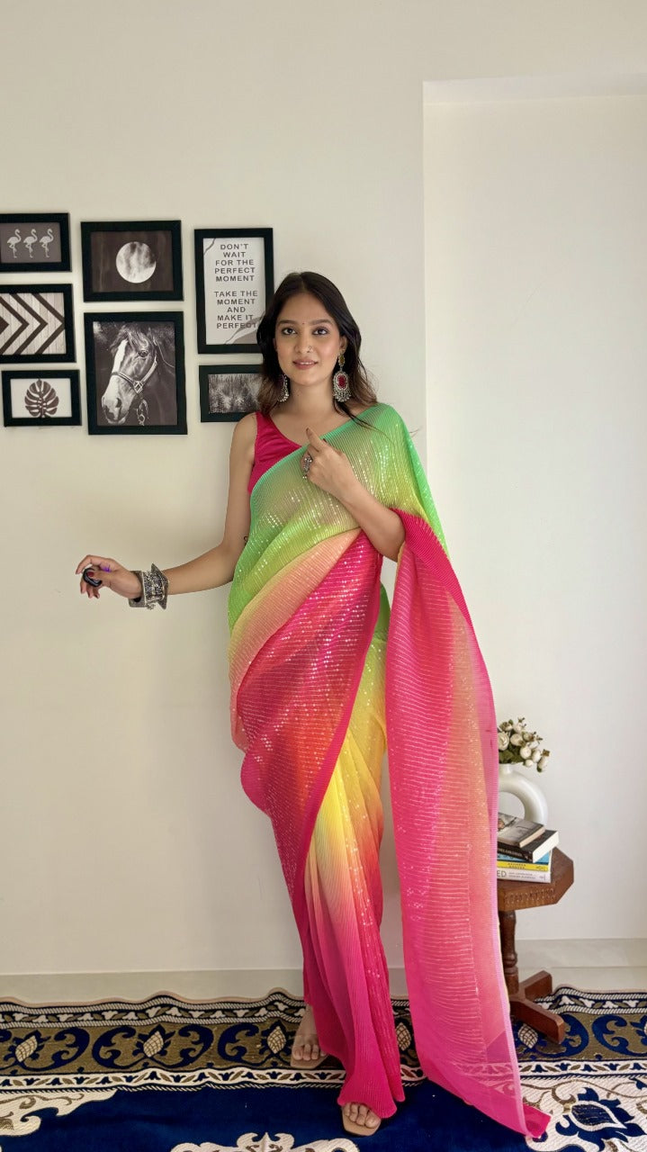 Crush Sequence Bling Saree