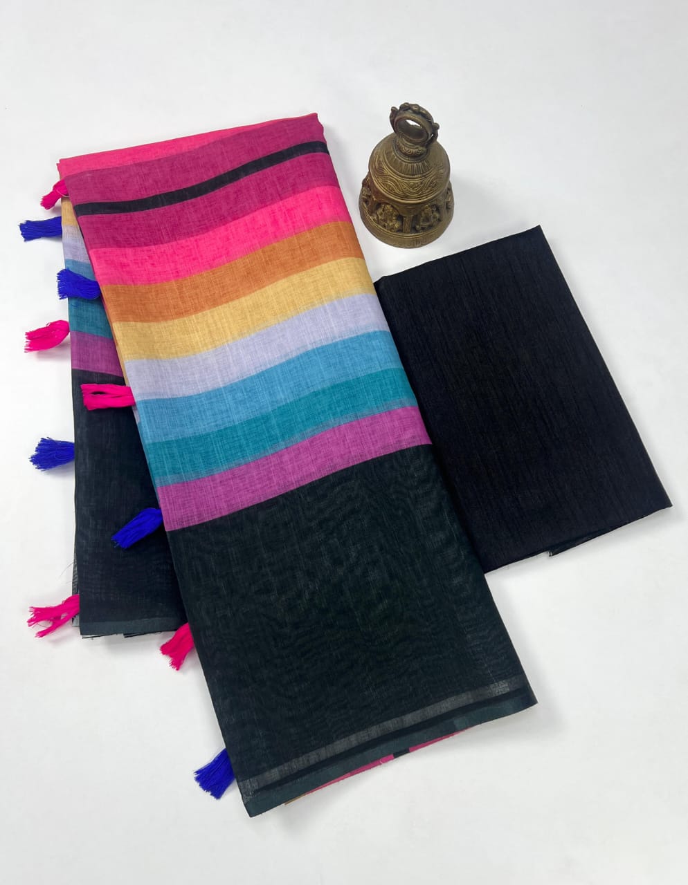 Rainbow Linen Multicolour Bollywood Saree