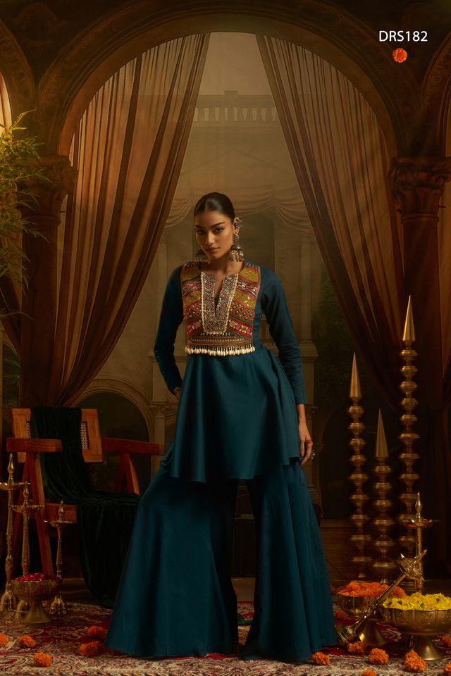 Garba nights Teal Blue Navratri 2026 Outfit