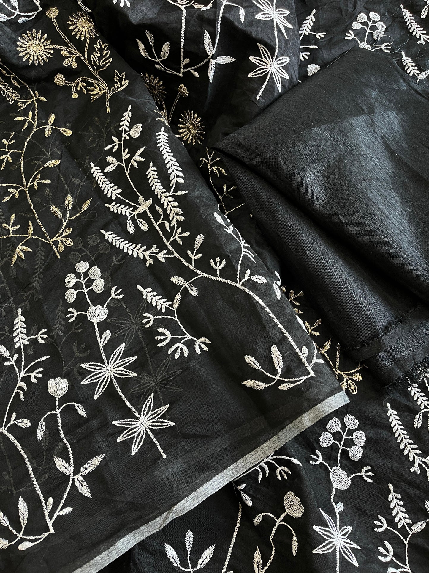 Black Premium Chanderi Saree