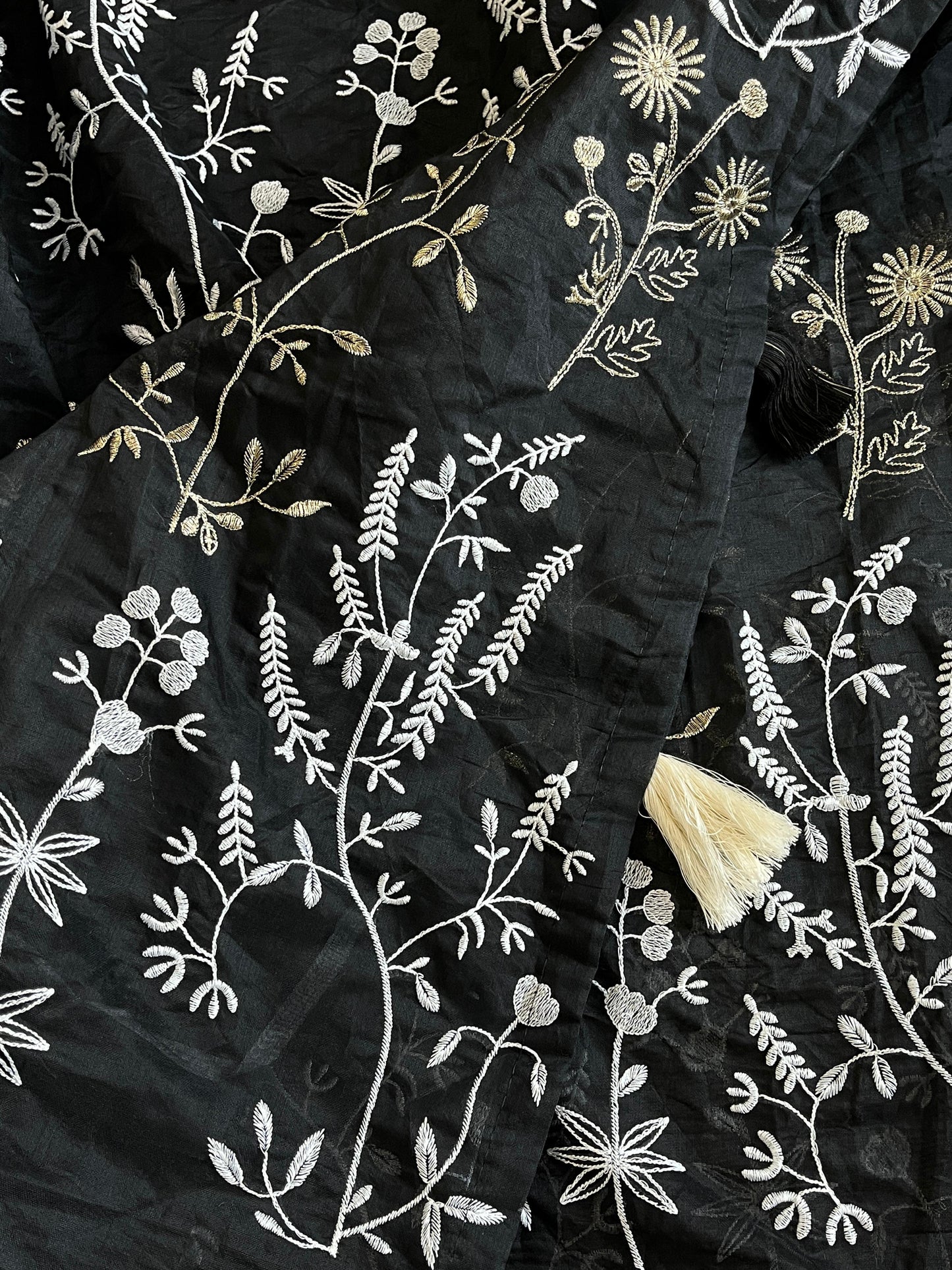 Black Premium Chanderi Saree
