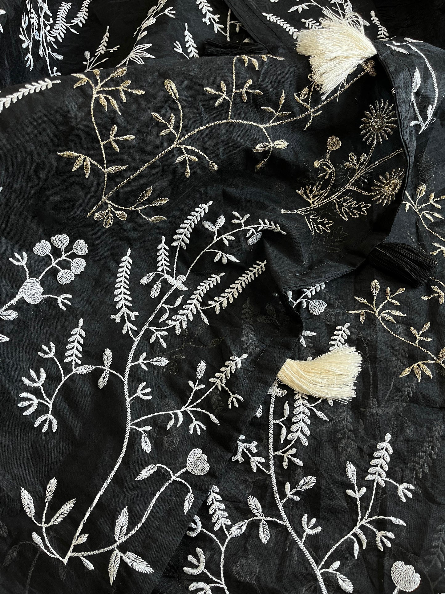 Black Premium Chanderi Saree