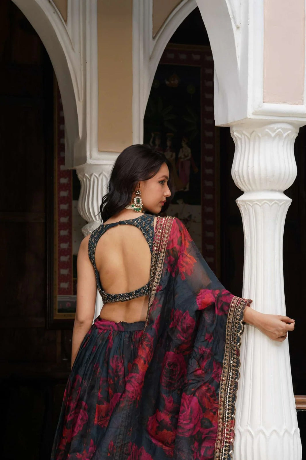 Intricate Sequins Timeless Floral Charm Lehanga