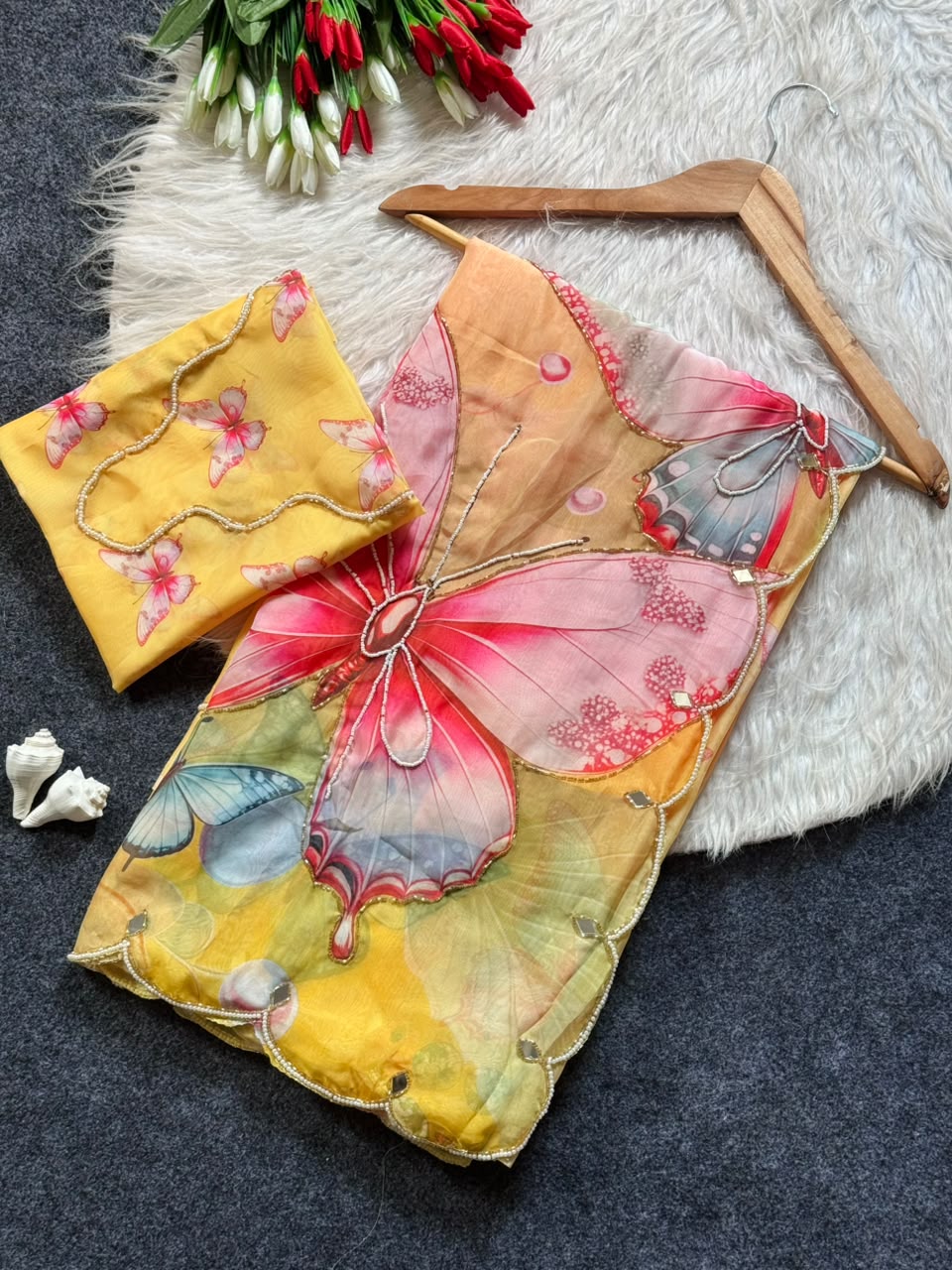 The Enchanting Butterfly & Floral Saree