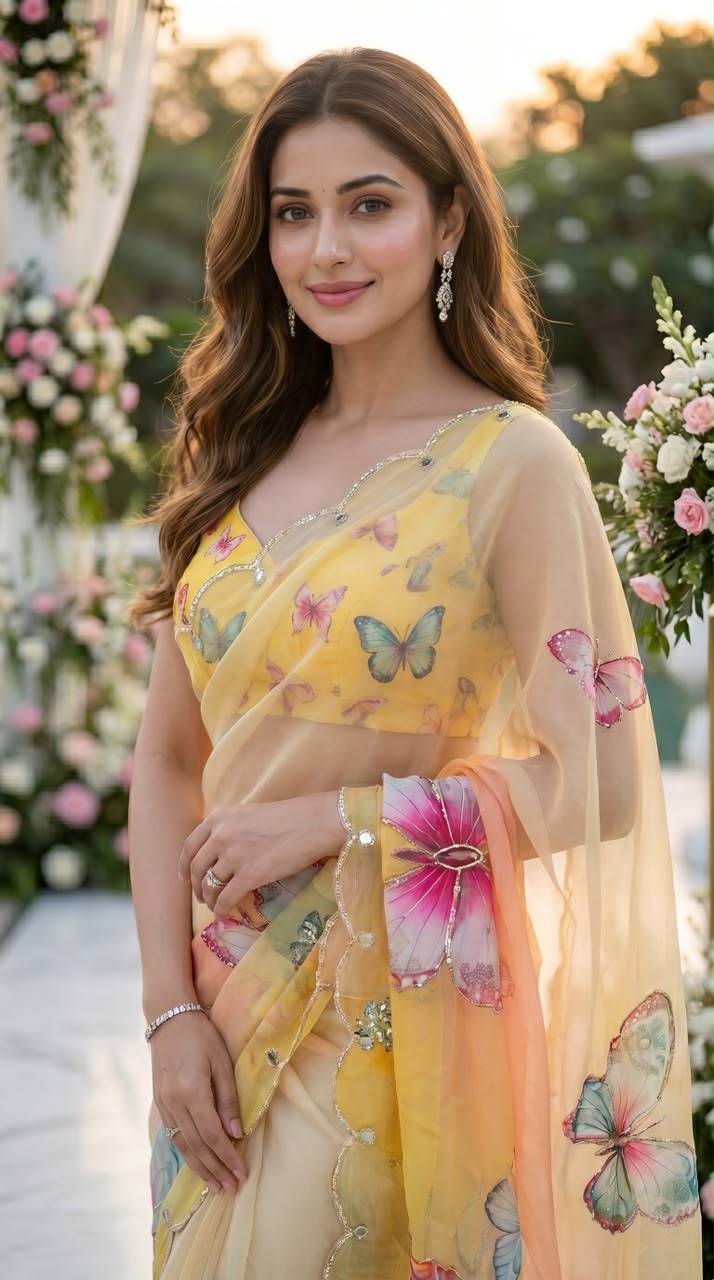 The Enchanting Butterfly & Floral Saree