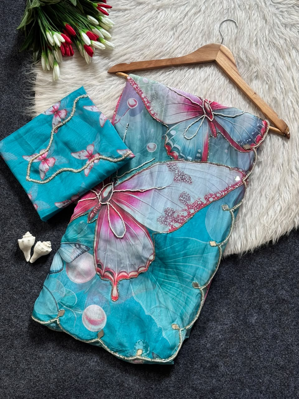 The Enchanting Butterfly & Floral Saree