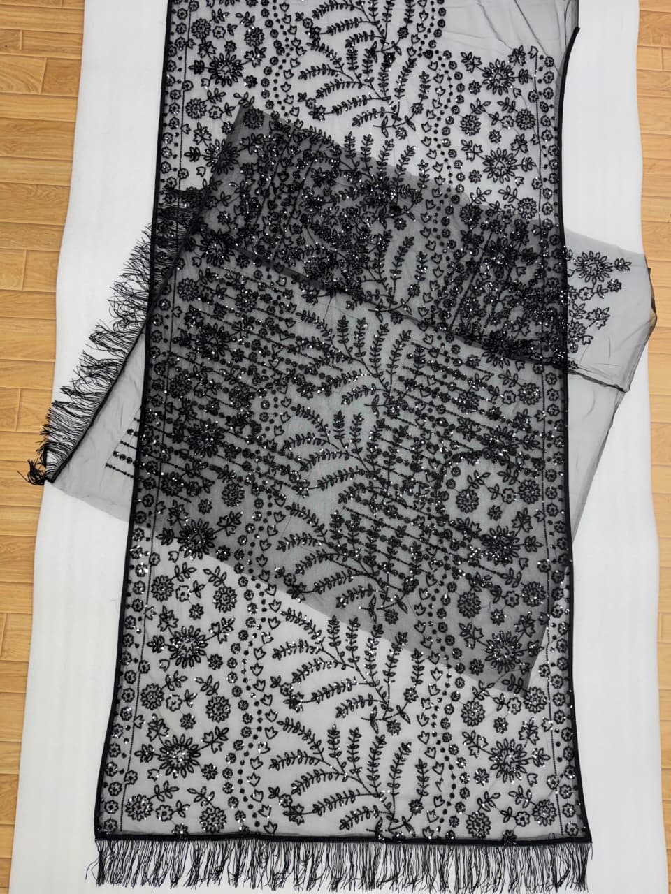 BLACK LOVERS BLING NET SEQUINS SAREE