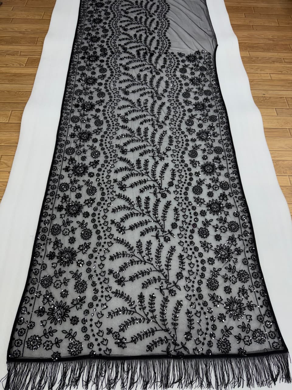 BLACK LOVERS BLING NET SEQUINS SAREE